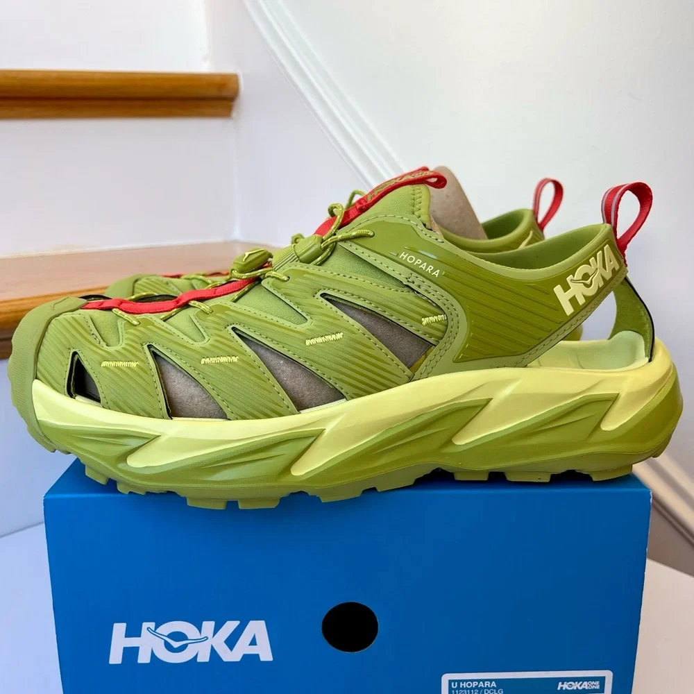 NWT Hoka Hopara Hiking Sandal Wet / Dry shoe in Dark Citron Luminary Green - Picture 14 of 16